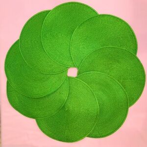 Woven Green Placemats Round Raffia Z Gallerie Circle Lime Dining Kitchen Table